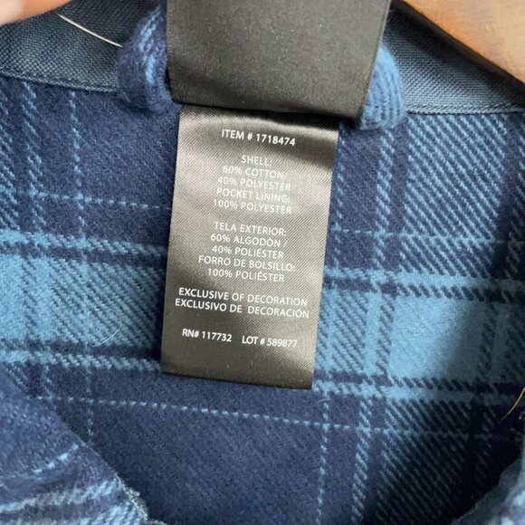 NEW Colorado Clothing Men's M Blue Plaid Flannel Shirt Long Sleeve Button-Up - Picture 5 of 9